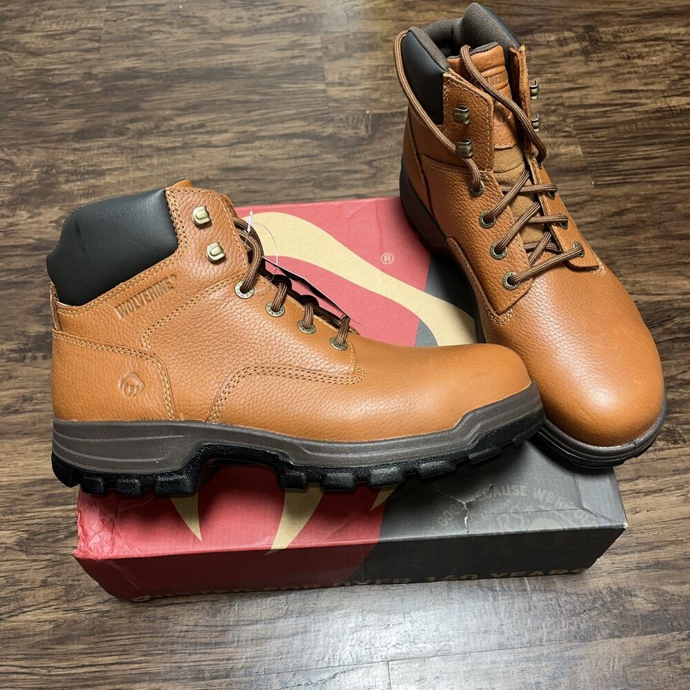 Wolverine Men Direct-Attach DuraShocks Steel-Toe 6" Work Boots Waterproof Sz 11